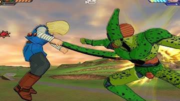 Dragon Ball Z Budokai Tenkaichi 3 Cell First Form vs Android 18 (com vs com) Battle Gameplay