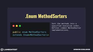 org junit runners Enum MethodSorters
