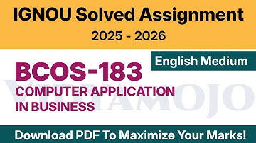 IGNOU BCOS 183 Solved Assignment 2025-26 English Medium PDF Download