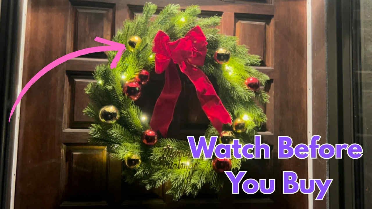 GarveeHome 24" Christmas Wreath Review – The Pre-Lit Wreath That Makes Your Door Pop