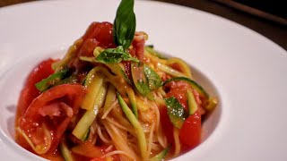 料理人が作る【トマトジュースで簡単】トマトとキュウリの冷製パスタ　真夜中レストラン〜MENU 19〜