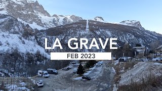 La Grave  skiing the Vallons de Chancel + Vallons de la Meije  Serac Fall
