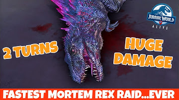 Fastest Mortem Rex Raid Strategy...EVER | Jurassic World Alive 3.8