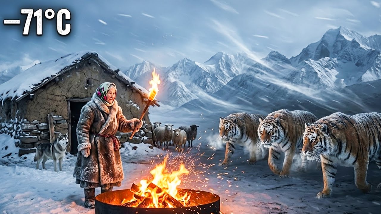 –71°C Blizzard Survival: 89-Year-Old Defends Farm From Predators | Yakutia Survival