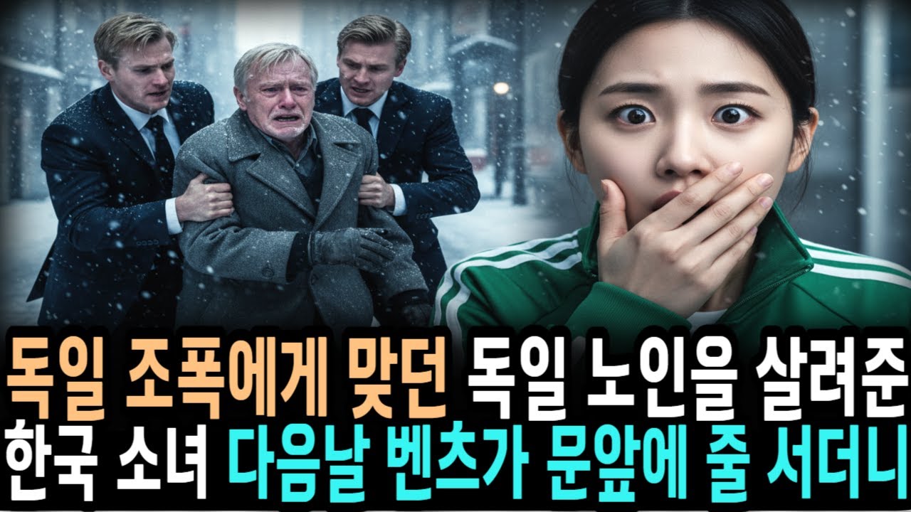 독일 조폭들에게 맞고 있는 독일 할아버지를 구해준 가난한 한국 소녀 대학생, 한시간뒤 집 앞에 벤츠가 줄줄이 오는데