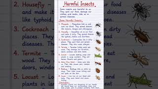 Harmful Insects | EVS Notes | Homework Help