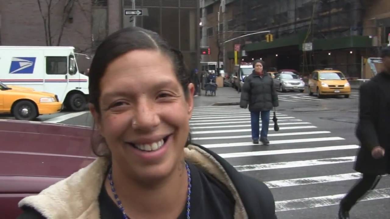 Pregnant Homeless Woman in New York City Sleeps on the Sidewalk