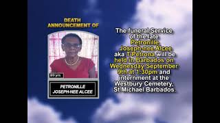 Petronille Joseph nee Alcee ~ Short Obituary