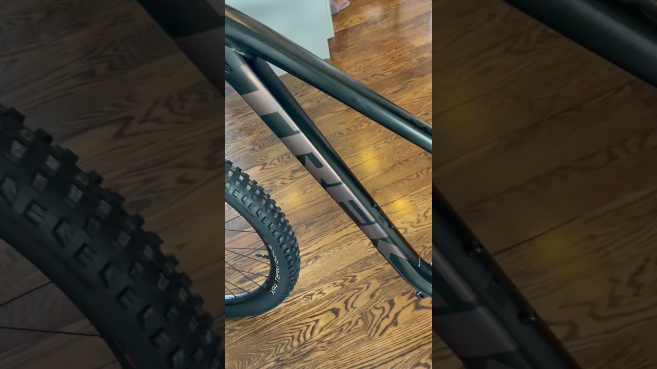 2024 trek Roscoe 7 in satin black olive with gold writing