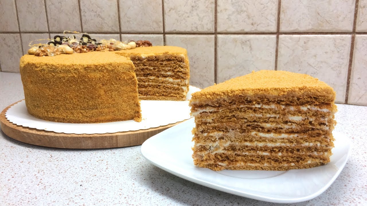 Πεντανόστιμη Τούρτα Medovic Κέικ μελιού Classic Russian Honey Cake Recipe Youtube