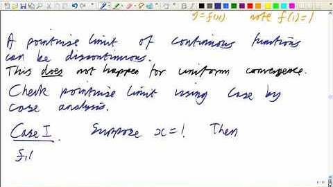 Uniform convergence and pointwise convergence - Dr Joel Feinstein