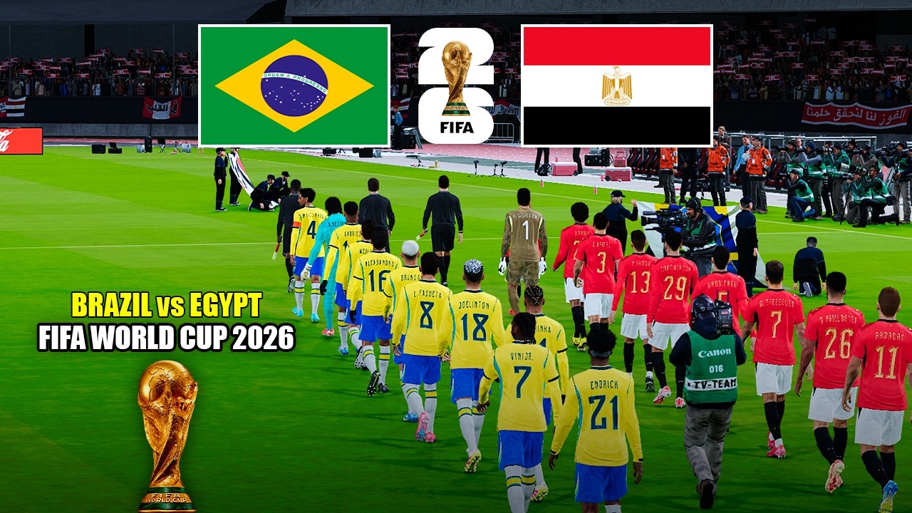 BRAZIL vs EGYPT | FIFA World Cup 2026 | Raphinha Endrick Alisson Salah Marmoush | Simulation PES21