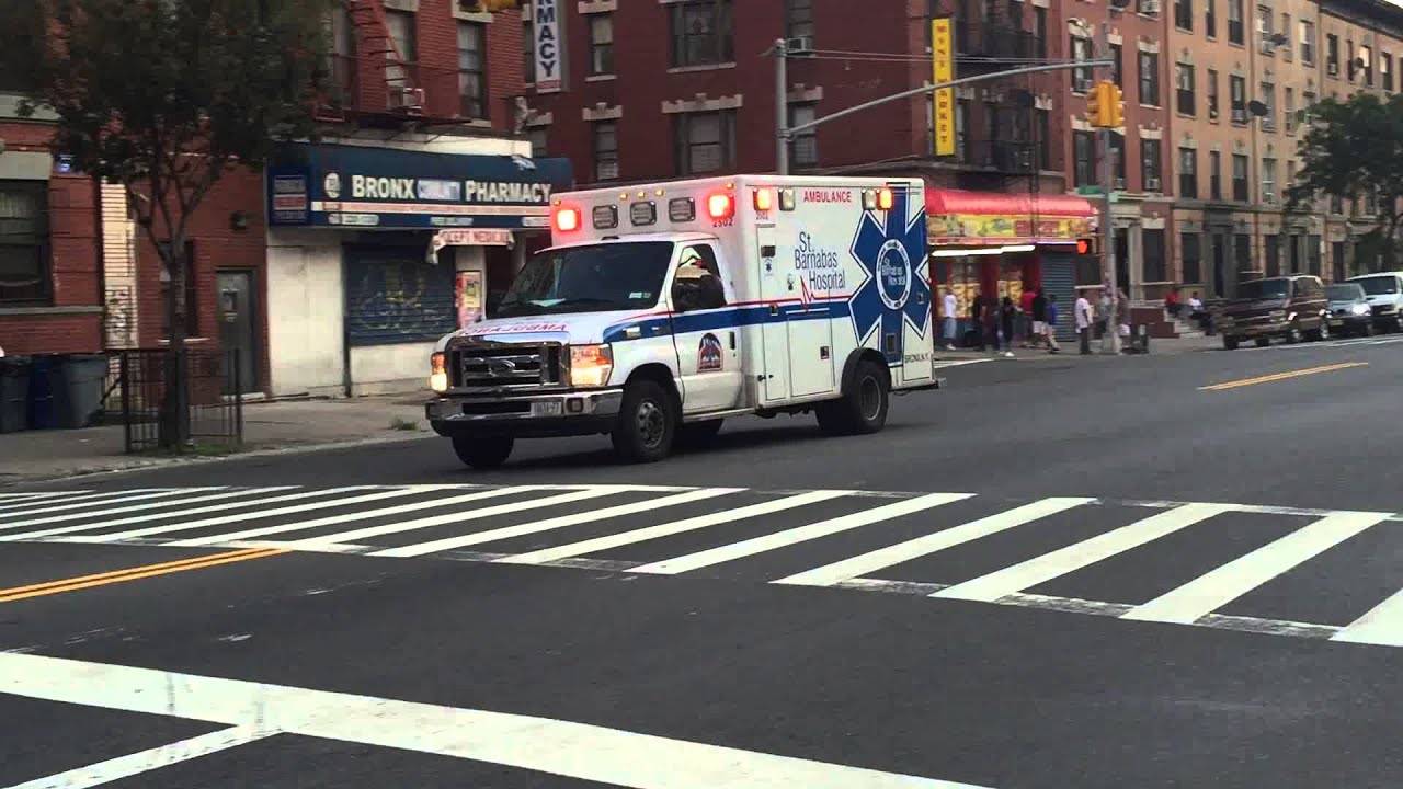 ST. BARNABAS HOSPITAL EMS AMBULANCE RESPONDING ON WEBSTER AVE. IN