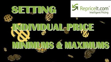 RepriceIT Repricing Software - Setting Individual Item Minimum and Maximum Prices