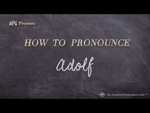 How To Pronounce Adolf