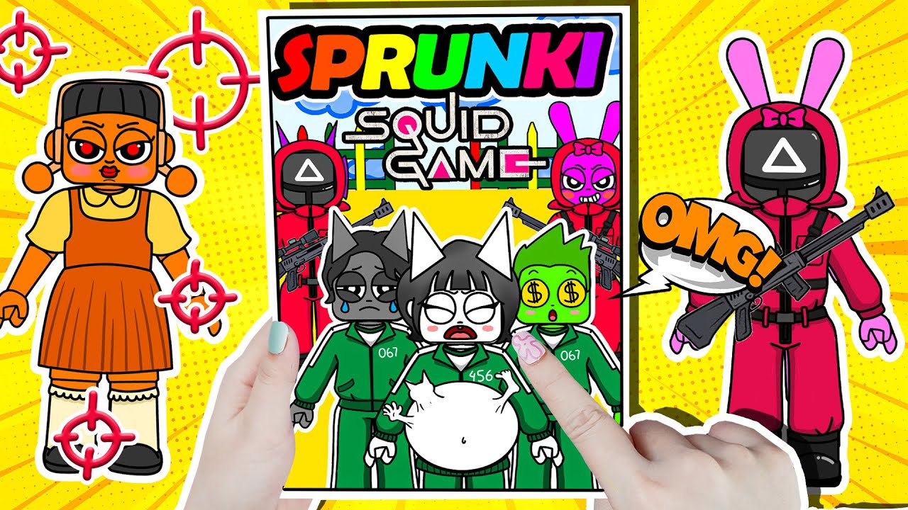 [Paper Diy] BLIND BOOK // Wenda is Pregnant In Squid Game #paperdiy  #cim #sprunki