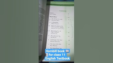 Hornbill 📖 Textbook in English for class 11