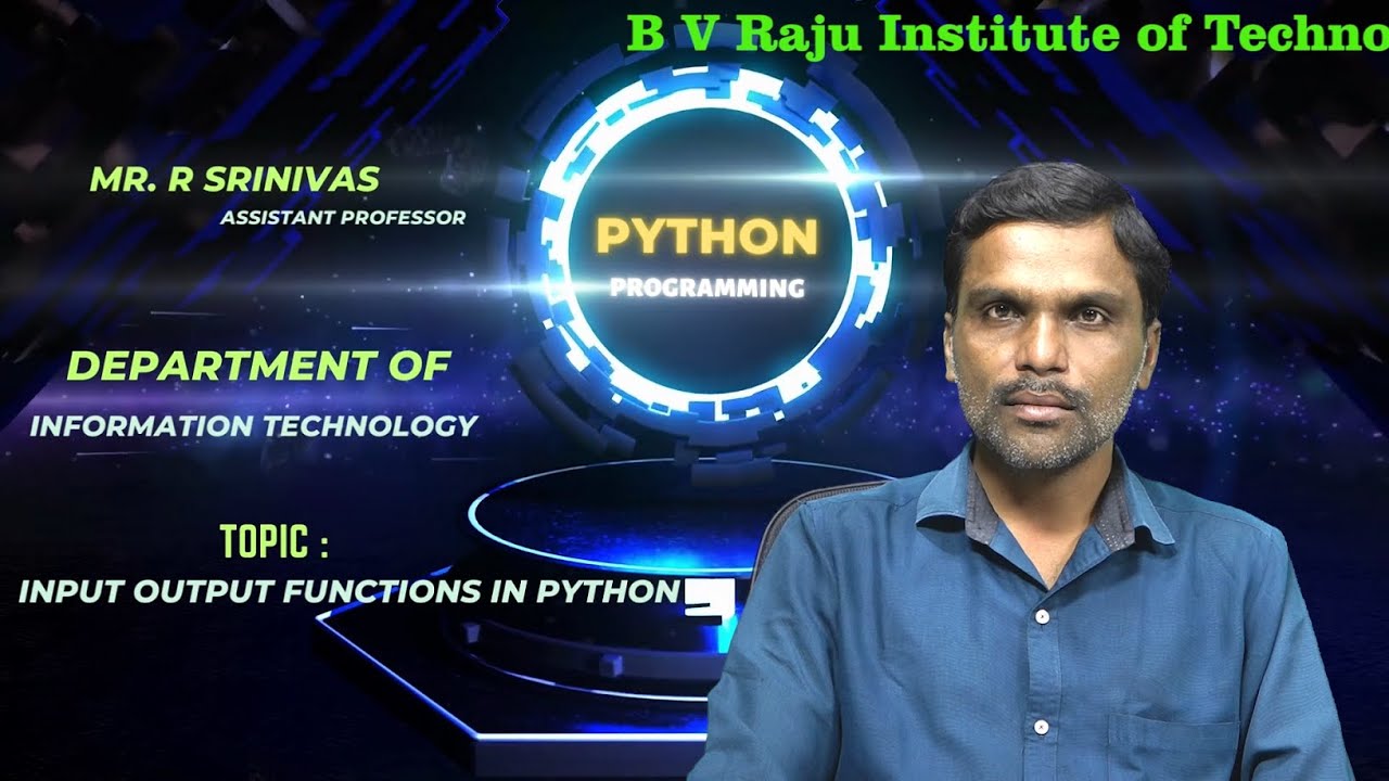 Input and Output Functions in Python by Mr. R Stinivas - YouTube