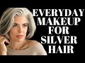 NATURAL EVERYDAY MAKEUP FOR SILVER HAIR | Nikol Johnson