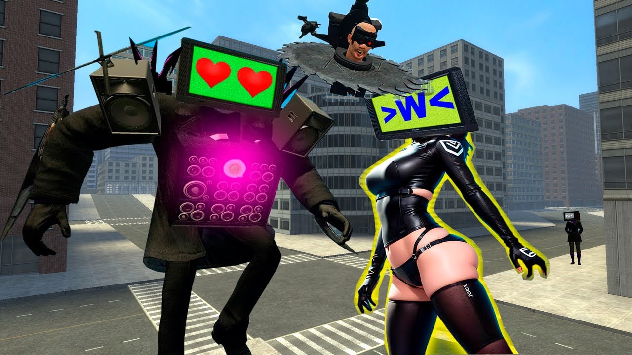 HOT TV GIRL and TV MAN They set up an ambush for SKIBIDI DAB YES YES , NEW FIGHT In Garry's Mod