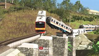 Kereta Lompati Jembatan Putus | Train Jump over Broken Bridge | Trainz Impossible |TRS2019