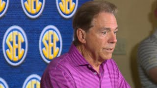 Nick Saban speaks at SEC spring meetings in Florida