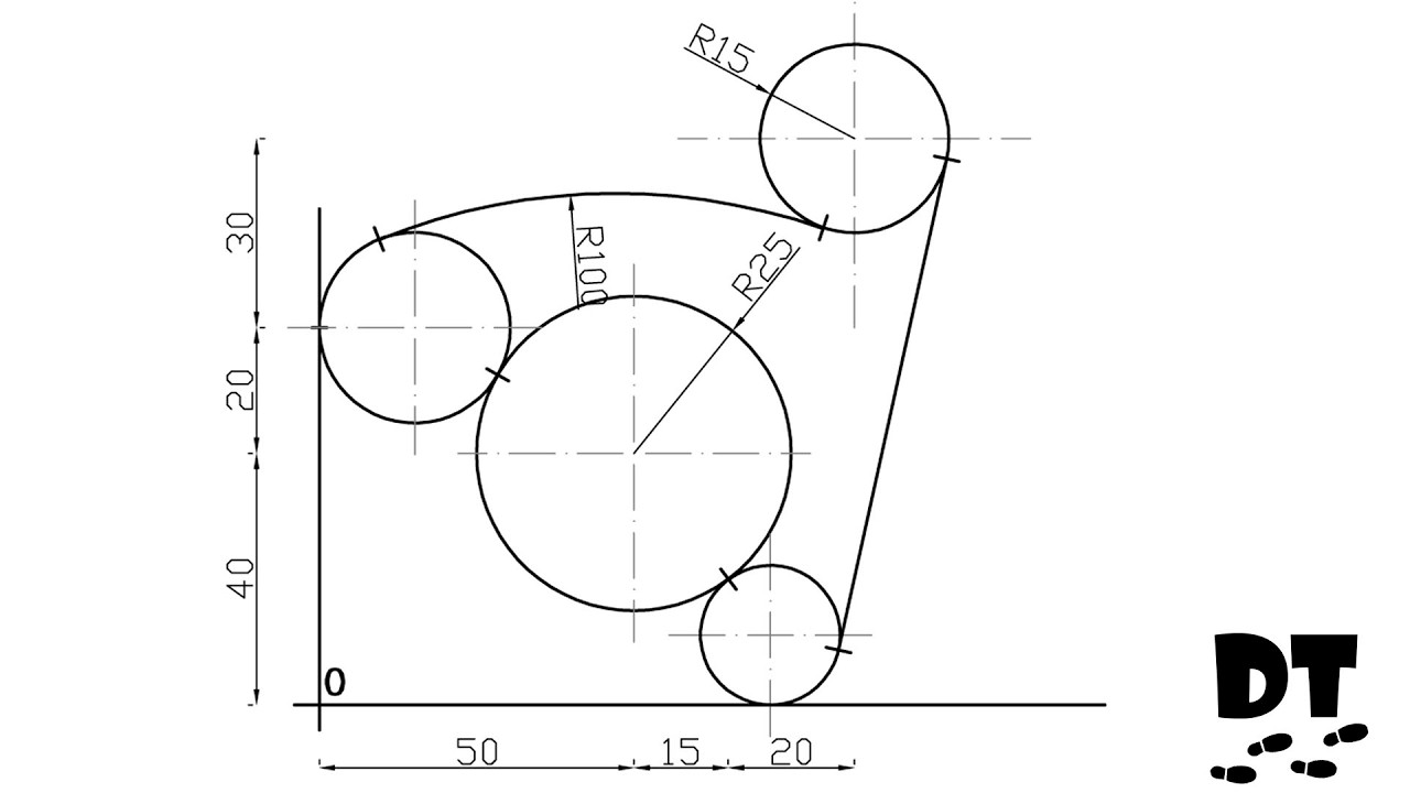 Tangencias desde cero – Ejercicio 44 | Dibujo Técnico paso a paso