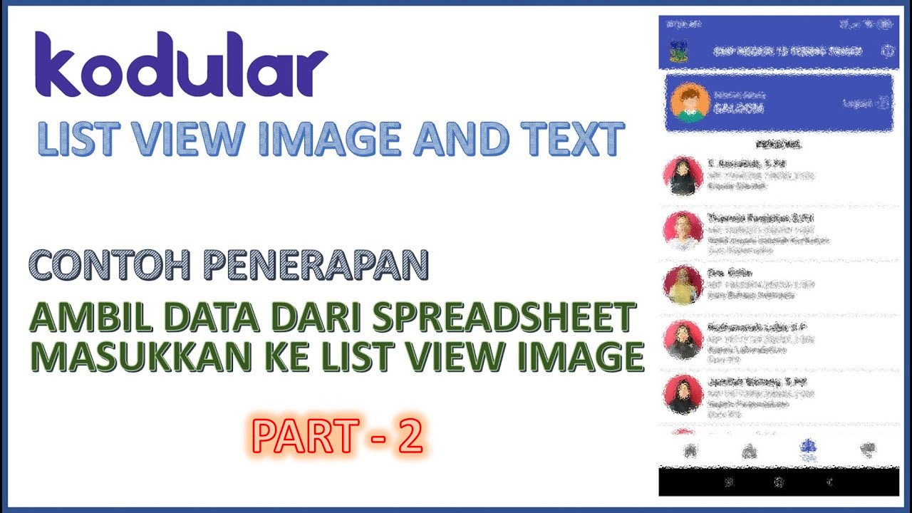 PART 2 - KODULAR CONTOH PENERAPAN LIST VIEW IMAGE AND TEXT - YouTube