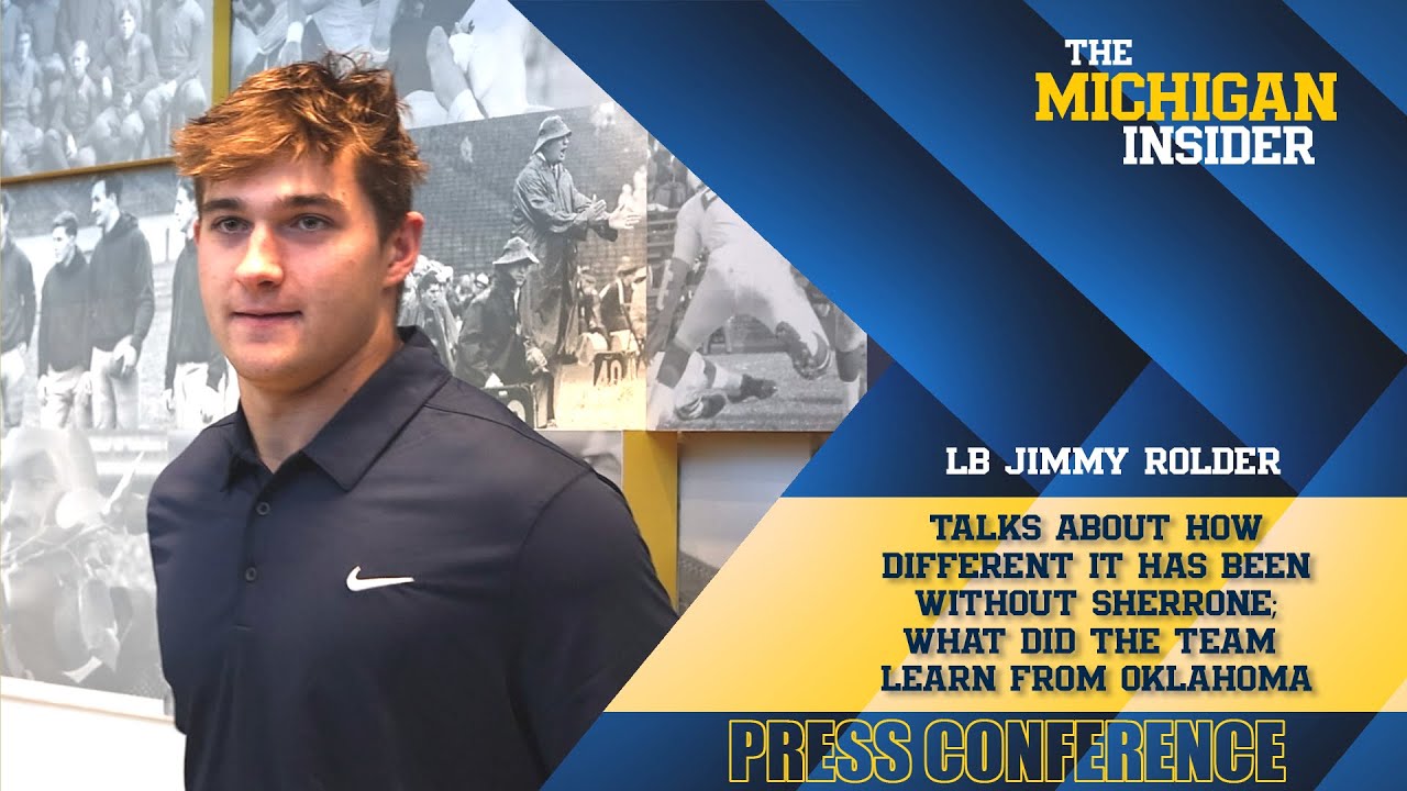Michigan LB Jimmy Rolder talks about how it's been without HC Sherrone ...
