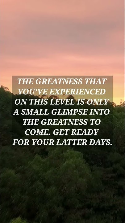 Your Latter Days Shall Be Greater Than Your Former YOUR LATTER DAYS SHALL BE BETTER THAN YOUR FORMER | WHERE YOU ARE NOW