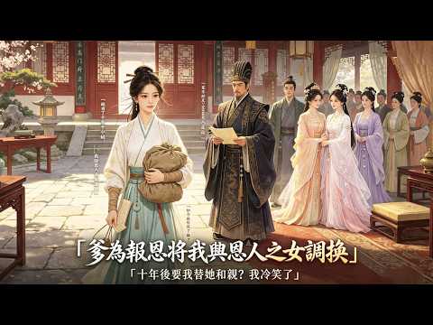 爹為了報恩，將我與恩人的孩子調換。我陪恩人流放邊關，她當千金小姐。十年後，爹為了讓我替她出塞和親將我找回：「家中能有這般好光景，全靠恩人庇佑，你不能只考慮自個兒。」我冷笑....#有聲小說 #情感故事