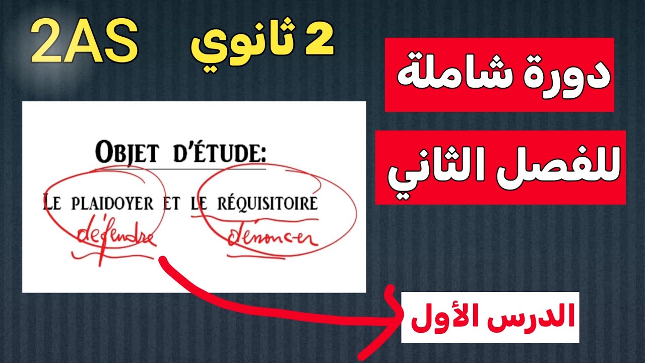 ثانية ثانوي دورة شاملة للفصل الثاني Le plaidoyer 