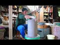 [陶芸]傘立ての制作。　[pottery] How to make ceramics Umbrella stand.