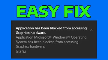How To Fix Application Has Been Blocked From Accessing Graphics Hardware in Windows