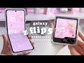 samsung galaxy z flip 5 unboxing   customization 🎀🐻‍❄️ | cute & aesthetic android theme tutorial ✨
