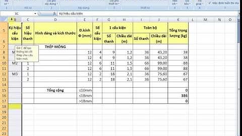 Thống kê, tính tiên lượng cốt thép trong kết cấu bê tông cốt thép với Dự toán GXD - bài 3