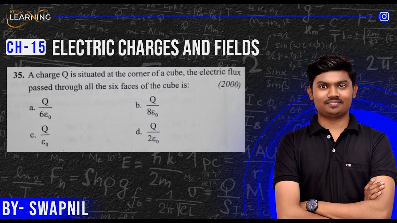 A charge Q is situated at the corner of a cube the electric flux passed ...