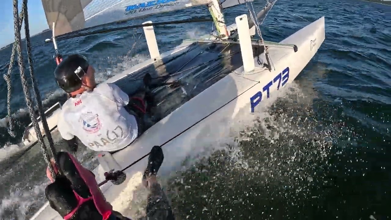 Nacra 20 - WSW 14-19 knots - beam reach doin' - 21,3 knots