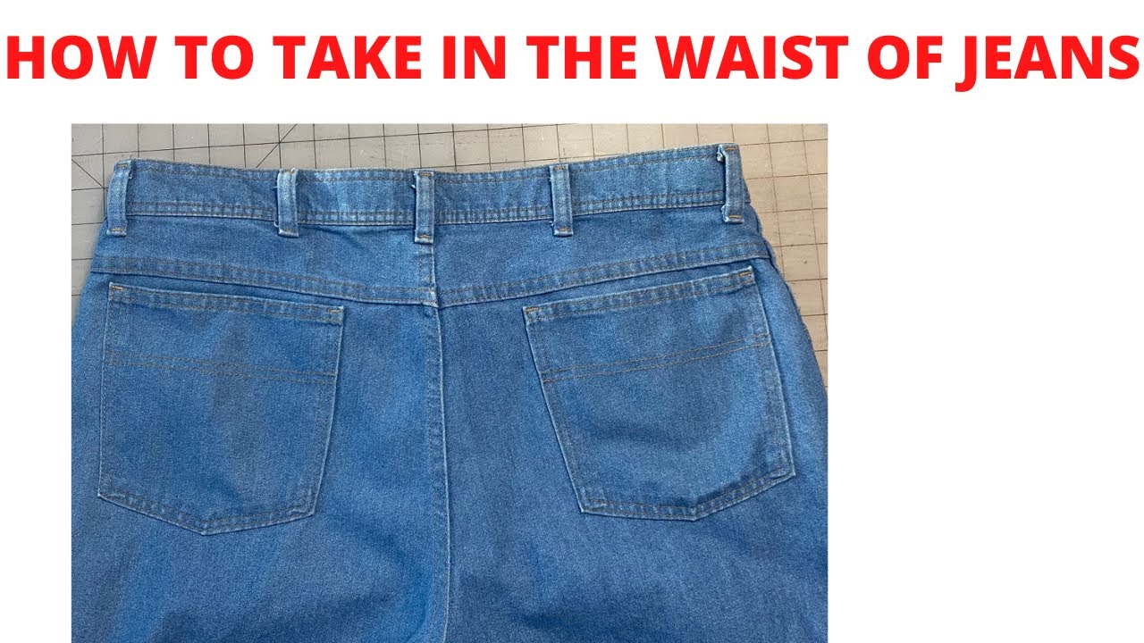HOW TO TAKE IN THE WAIST OF JEANS- 2" waist reduction - YouTube