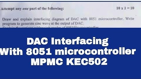 U5 L15|DAC interfacing with microcontroller 8051|Draw and explain diagram of DAC interfacing|program