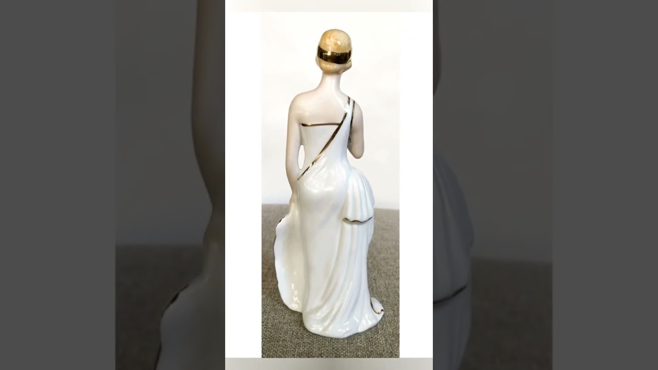 VTG KPM Flapper 9” Woman Lady Porcelain Figurine W/ Stunning Gold Trim 