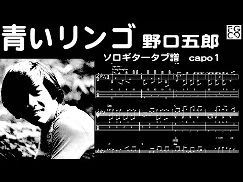 青いリンゴ /  野口五郎  / ソロギター  /「耳コピ」 アレンジ　TAB譜　歌詞付　/