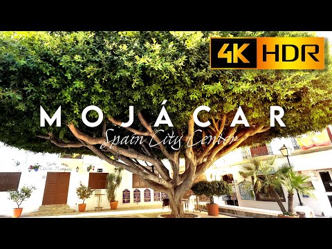 4K HDR Walk in MOJÁCAR SPAIN | WALKING TOUR on a Sunny Afternoon in Downtown City Center
