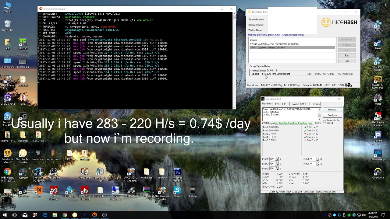 Mining Bitcoin On I7 4790 Using Nicehash Miner Legacy - 