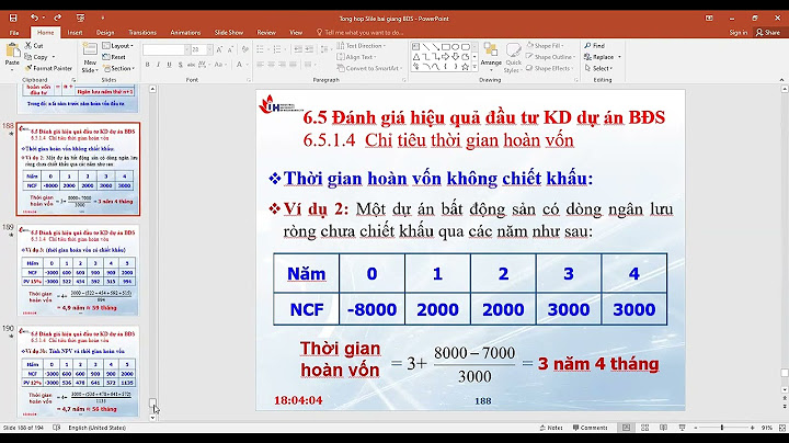 Bài tập dòng tiền đầu tư và thu hồi