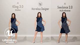 Unreal Engine 5 MetaHuman AI Cloth Simulation | Seedance 2.0 and Kling 3.0 vs Marvelous Designer