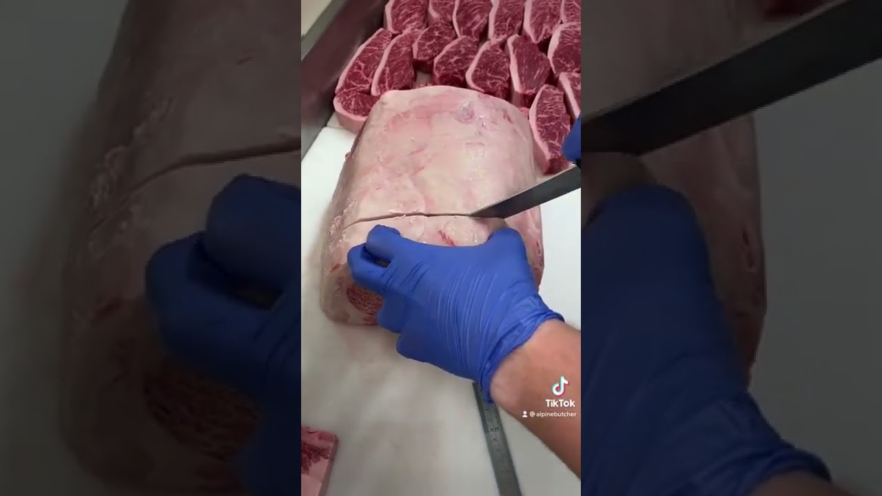 Cutting some thick Wagyu Ribeyes today at Alpine Butcher 