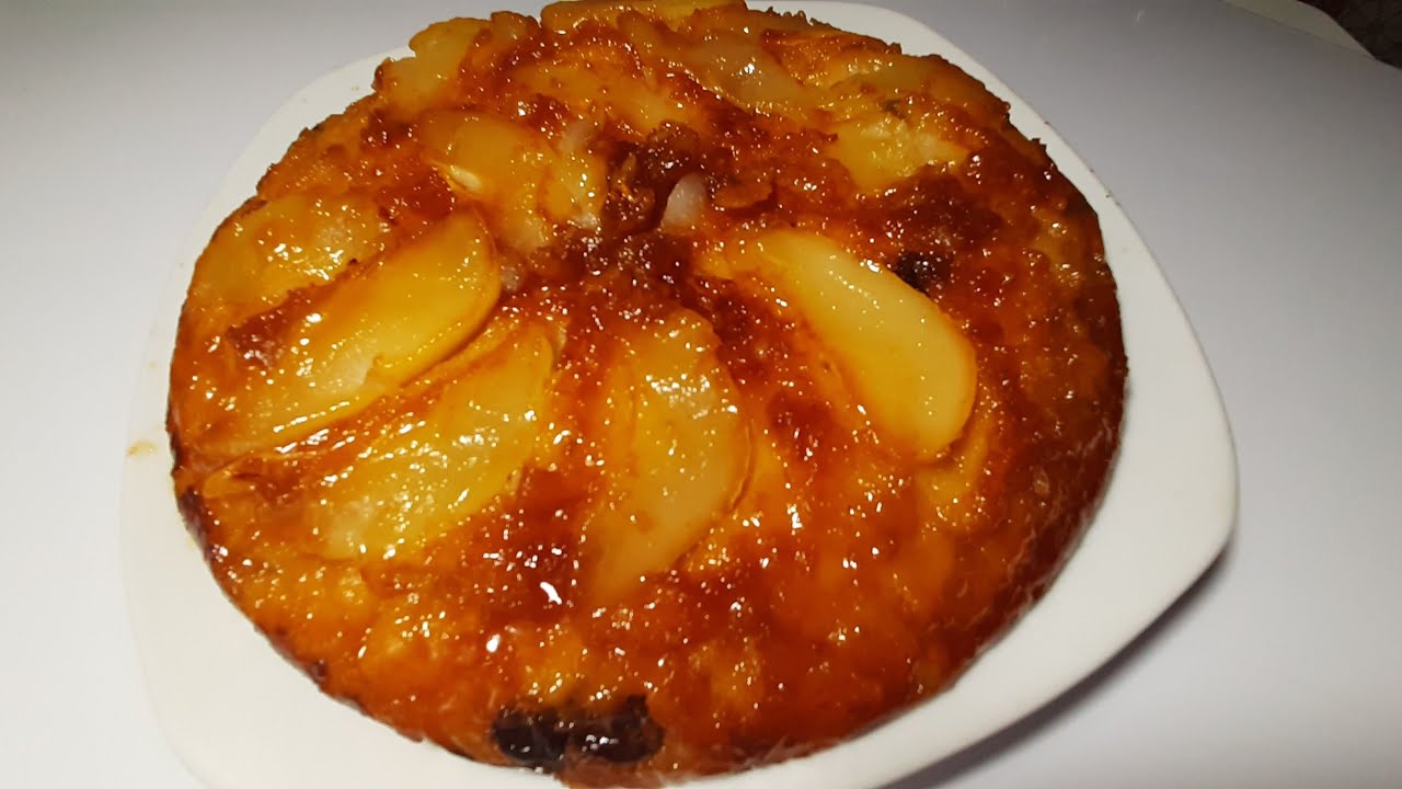 Budin de pan en sarten (con peras) YouTube