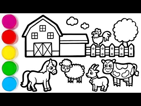 Farm and Animals Drawing Painting and Coloring for Kids amp Toddlers  Kids Song