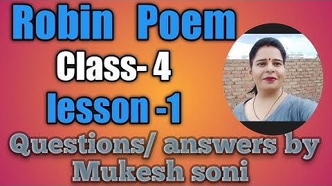 class-4,Lesson-1,Robin(poem), English Reader, Mittsure Complete exercise by Mukesh soni